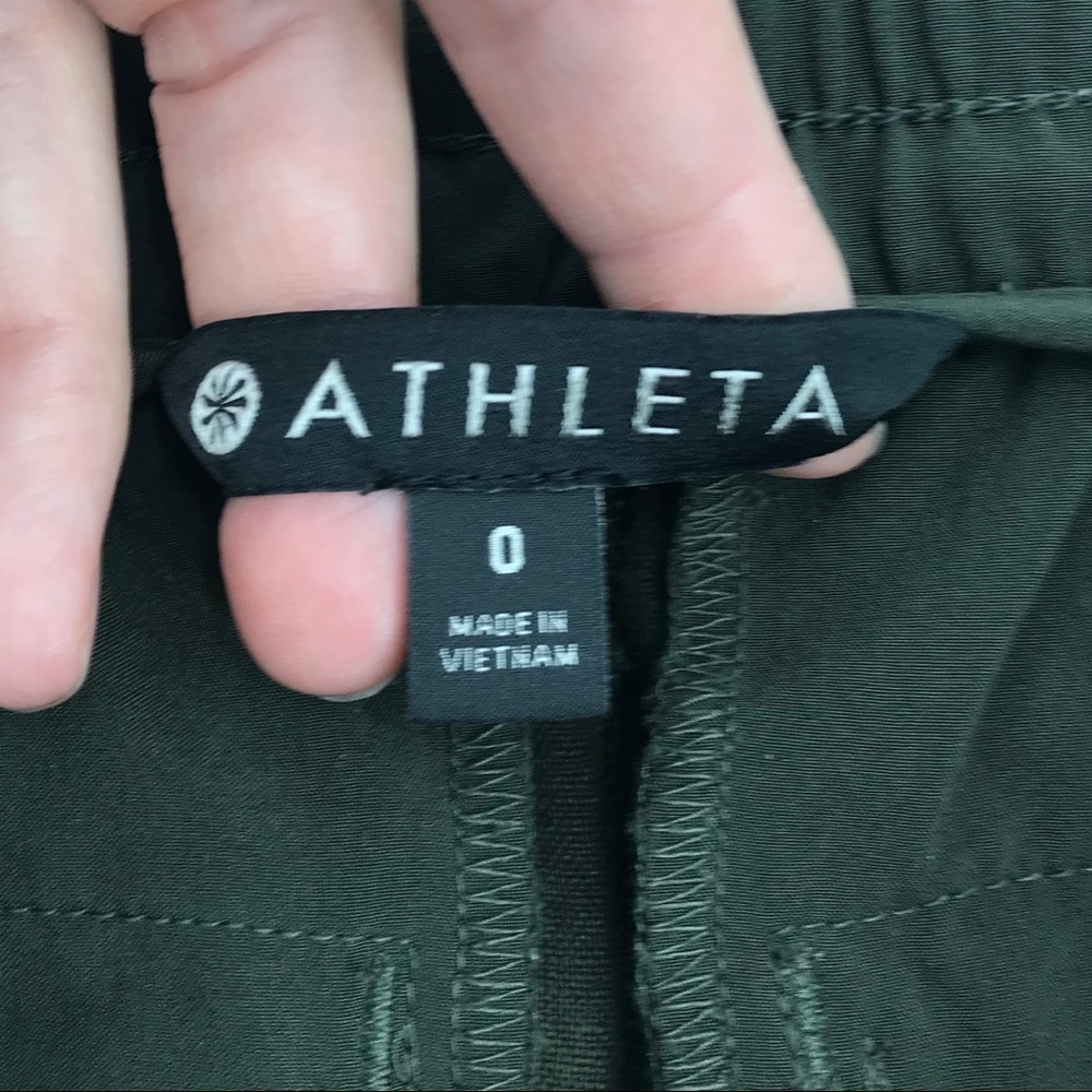 Athleta Cabo Linen 8” Shorts Olive Green 0 - Picture 7 of 10